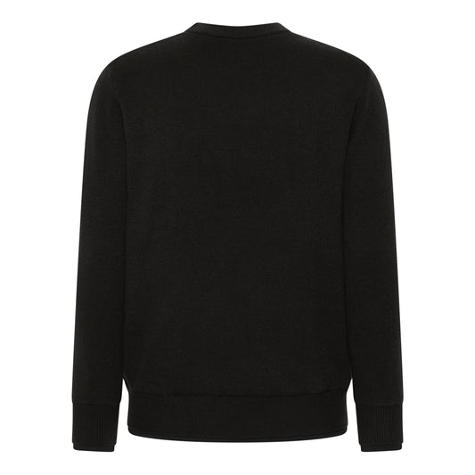 Black Dual Knit Crewneck Sweater