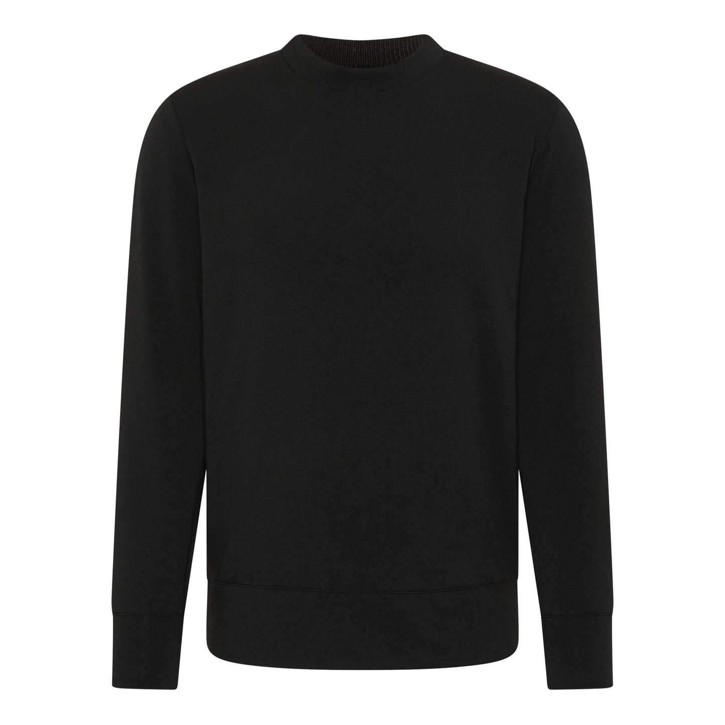 Black Dual Knit Crewneck Sweater