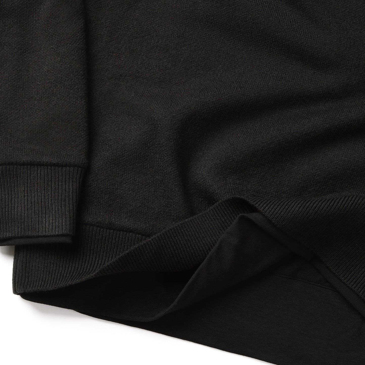 Black Dual Knit Crewneck Sweater